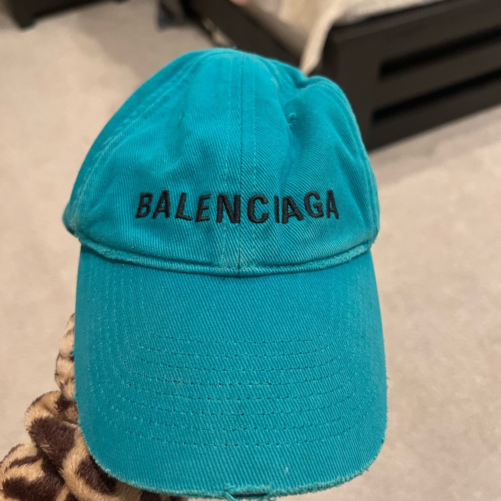 BALENCIAGA women's teal baseball hat in size medium. Spring / Summer 2022 - Picture 3 of 5